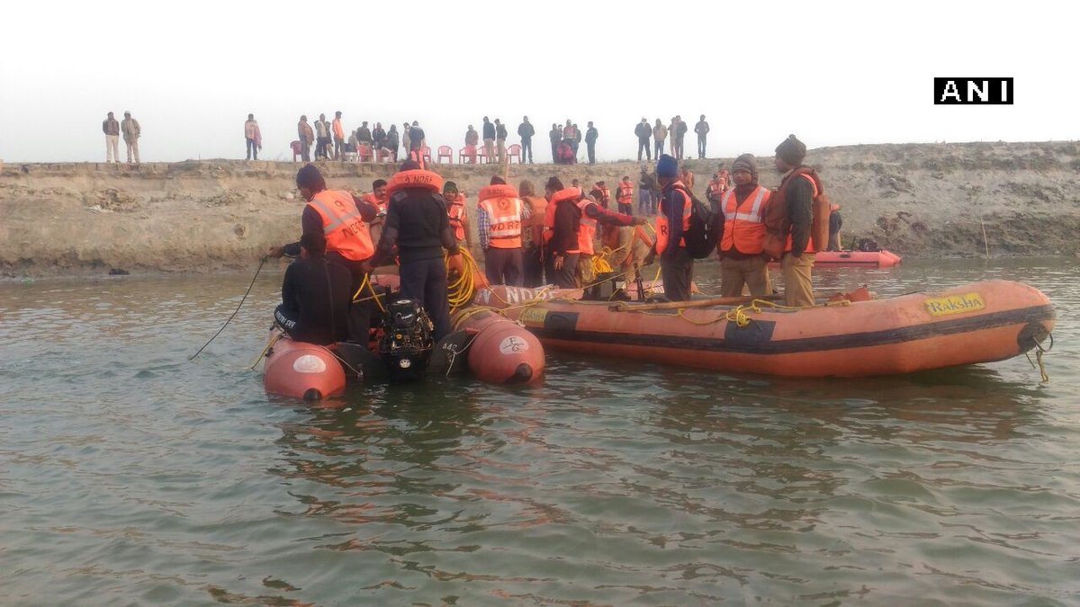 Visuals of NDRF teams conducting search and rescue operations