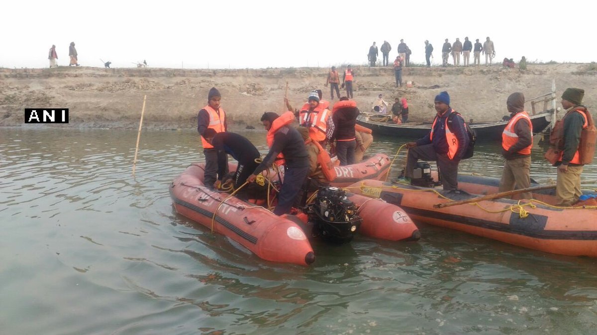 Visuals of NDRF teams conducting search and rescue operations