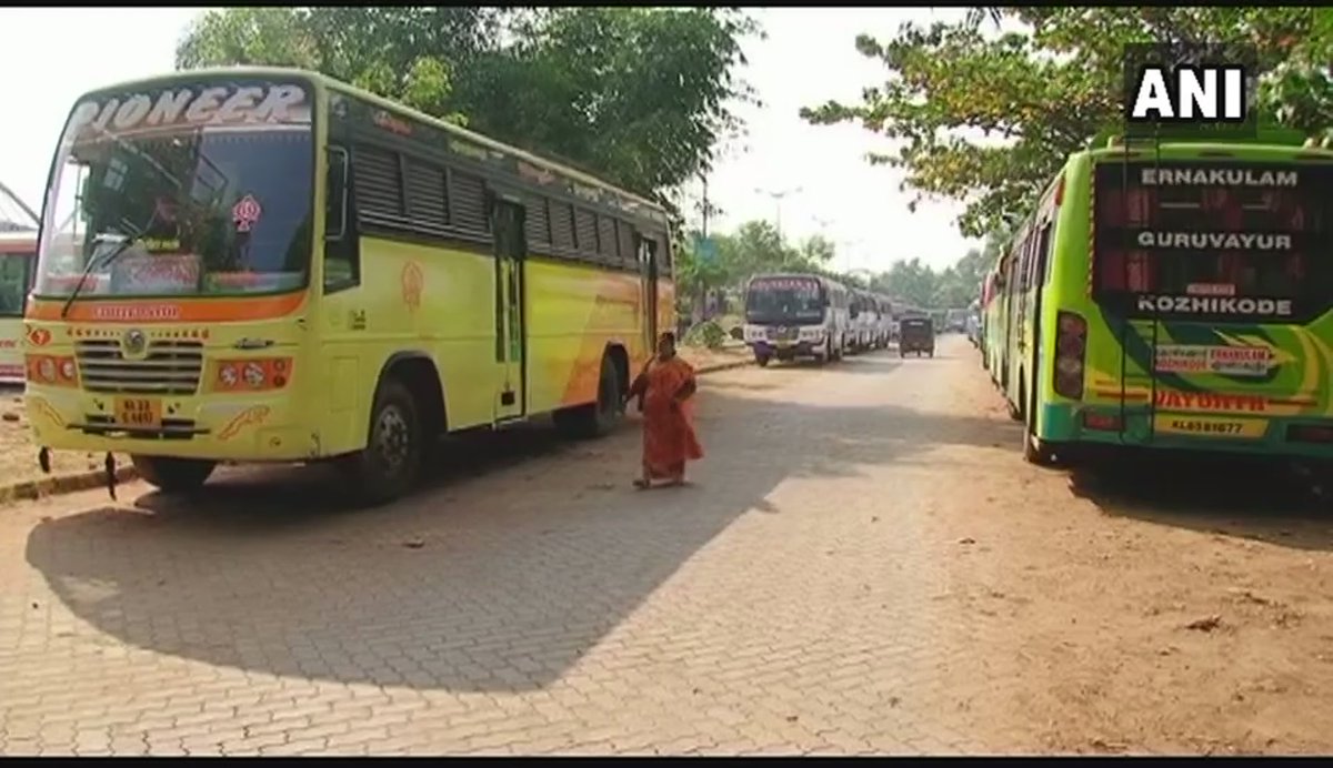 Kerala: Strike of Private bus operators continue for the fourth day in Kochi