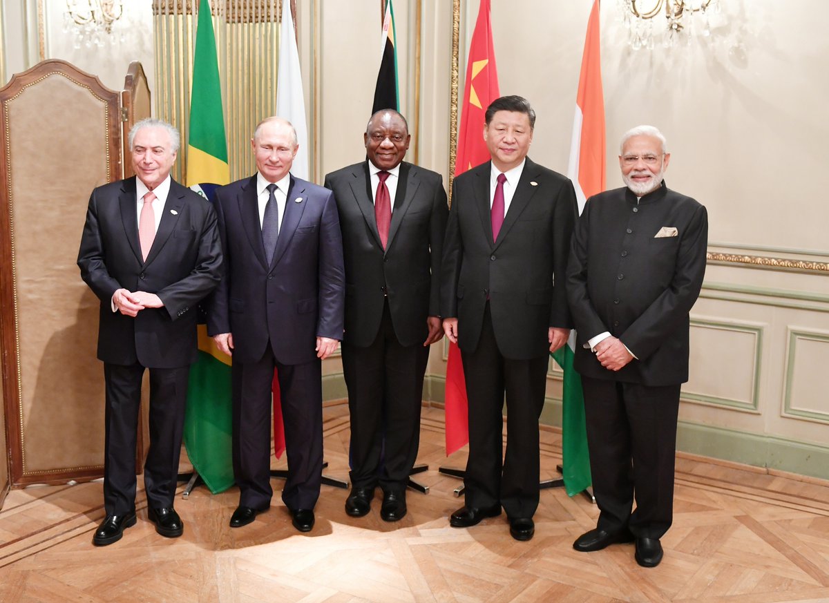 PM @narendramodi with other BRICS Leaders on the sidelines of the 13th G20Summit at Buenos Aires, Argentina.   