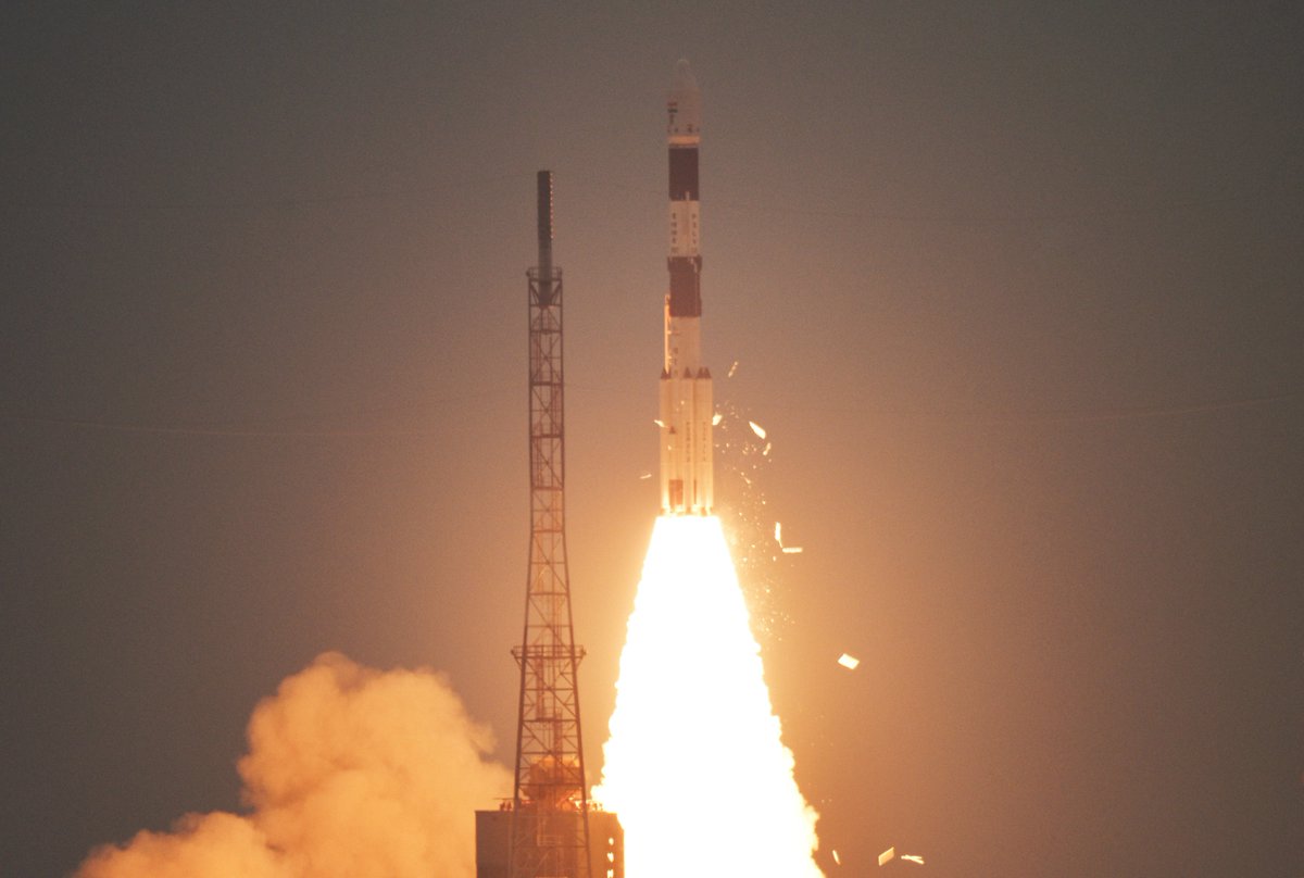 Views of PSLVC47 lift off from Sriharikota.  