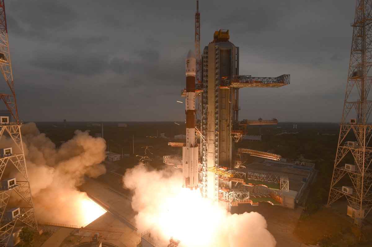 Views of PSLVC47 lift off from Sriharikota.  