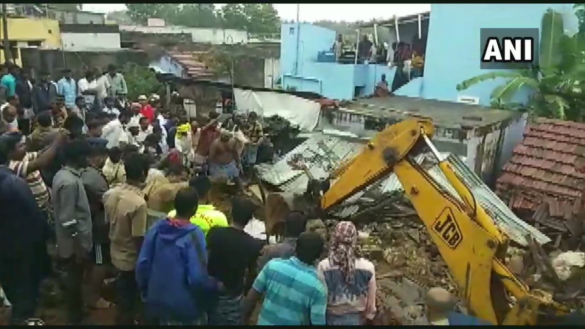 Tamil Nadu: 15 persons dead after a compound wall collapsed & damaged three houses in Nadoor Kannappan Layout in Mettupalayam today morning, following heavy rain in the region. Rescue operation underway