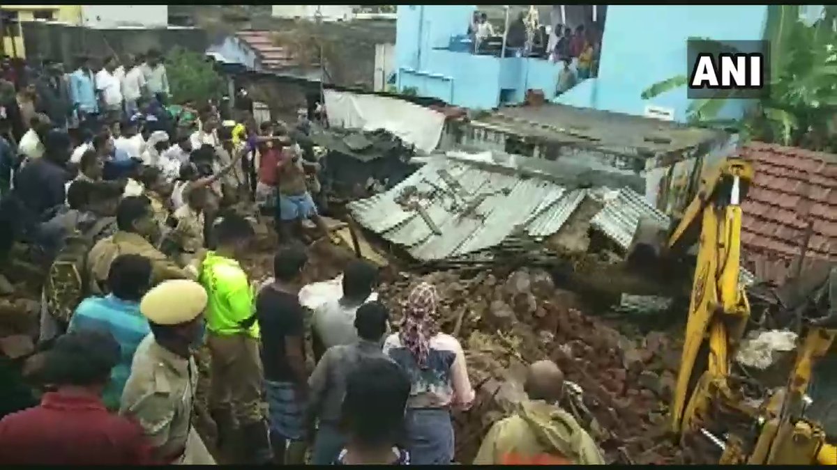 Tamil Nadu: 15 persons dead after a compound wall collapsed & damaged three houses in Nadoor Kannappan Layout in Mettupalayam today morning, following heavy rain in the region. Rescue operation underway