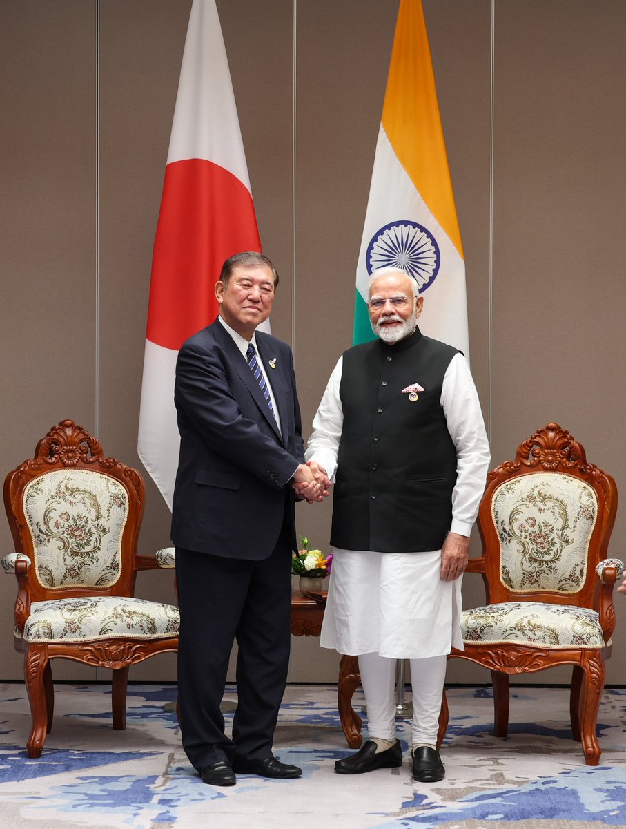 PM Modi meets Japan's New PM Ishiba in Laos