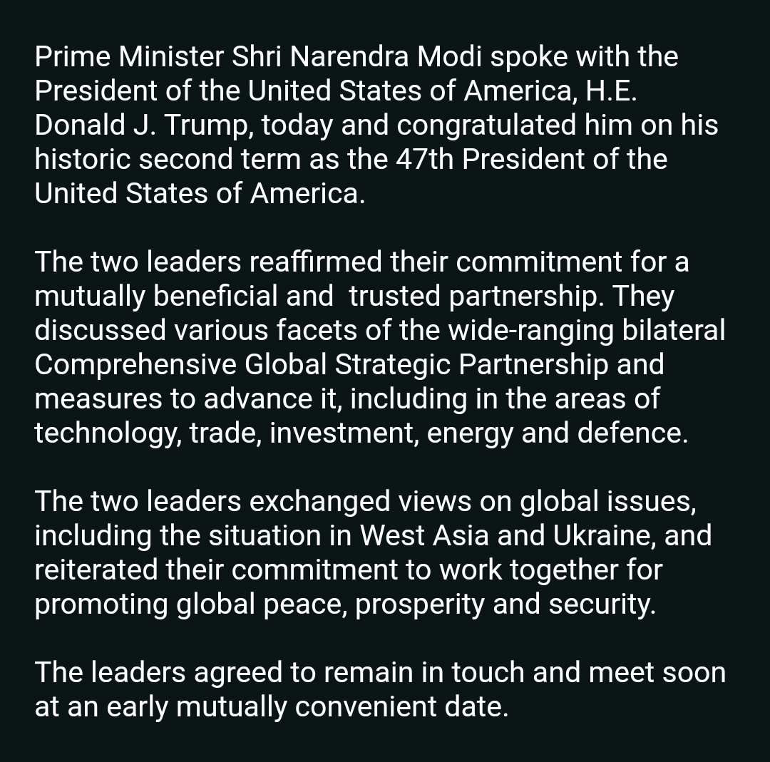 PM Modi, US President Donald Trump agree to meet soon, says Indian Readout of the talks; discuss situation in West Asia and Ukraine